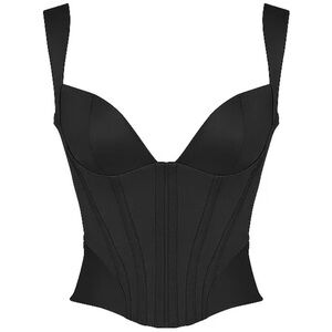 House of C.B. Liberty Black Satin Corset NWT